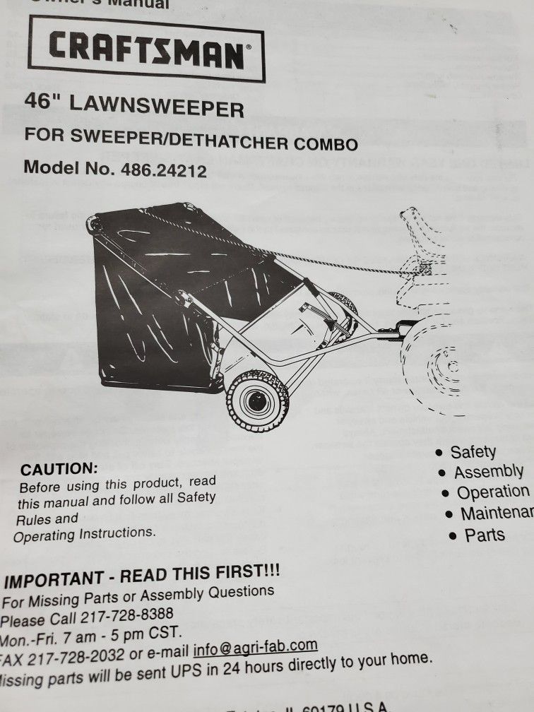 Craftsman 46" Lawnsweeper