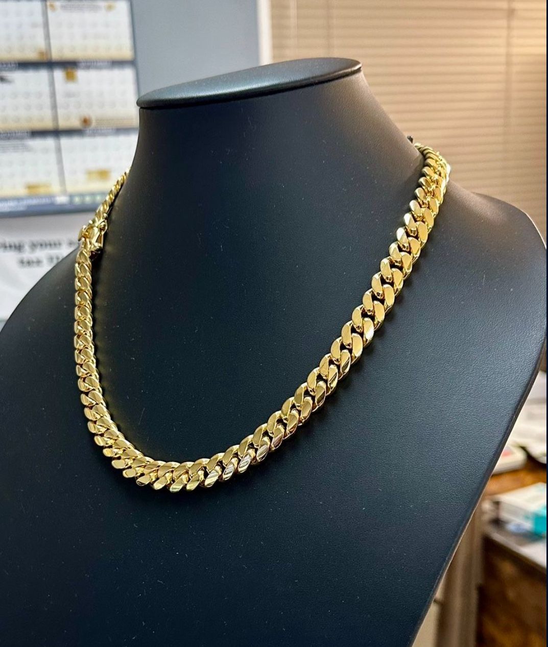 10mm 12mm 14mm Miami Cuban Link Heavy Premium Quality Gold Plated Heavy Chain Necklace