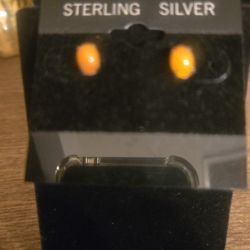 Orange Ethiopian Welo Opal Earrings 