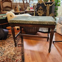 Antique Wood Bench By Prestonia Manufacturing Co.