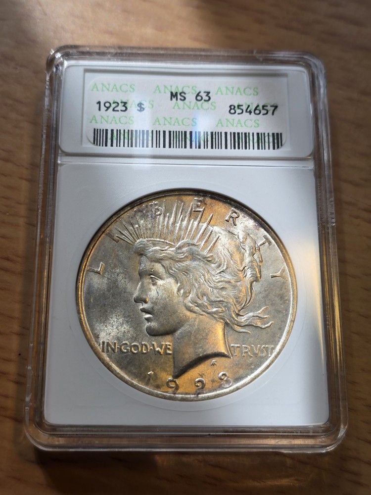 1923 Peace Dollar Anacs Soap Box