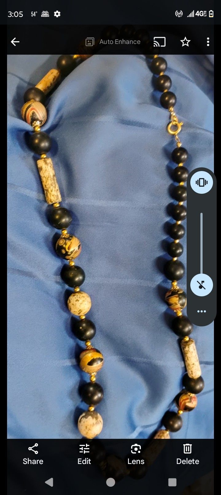 Black And Gold Colored Beaded Necklace