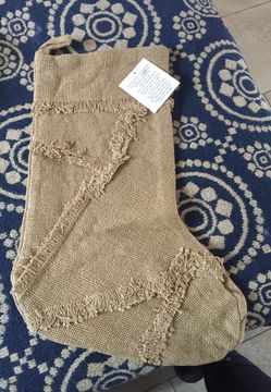 BRAND NEW BURLAP STOCKING