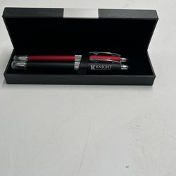 Knight Transportation Logo Pen Set Red & Black w/ Case Corporate Gift