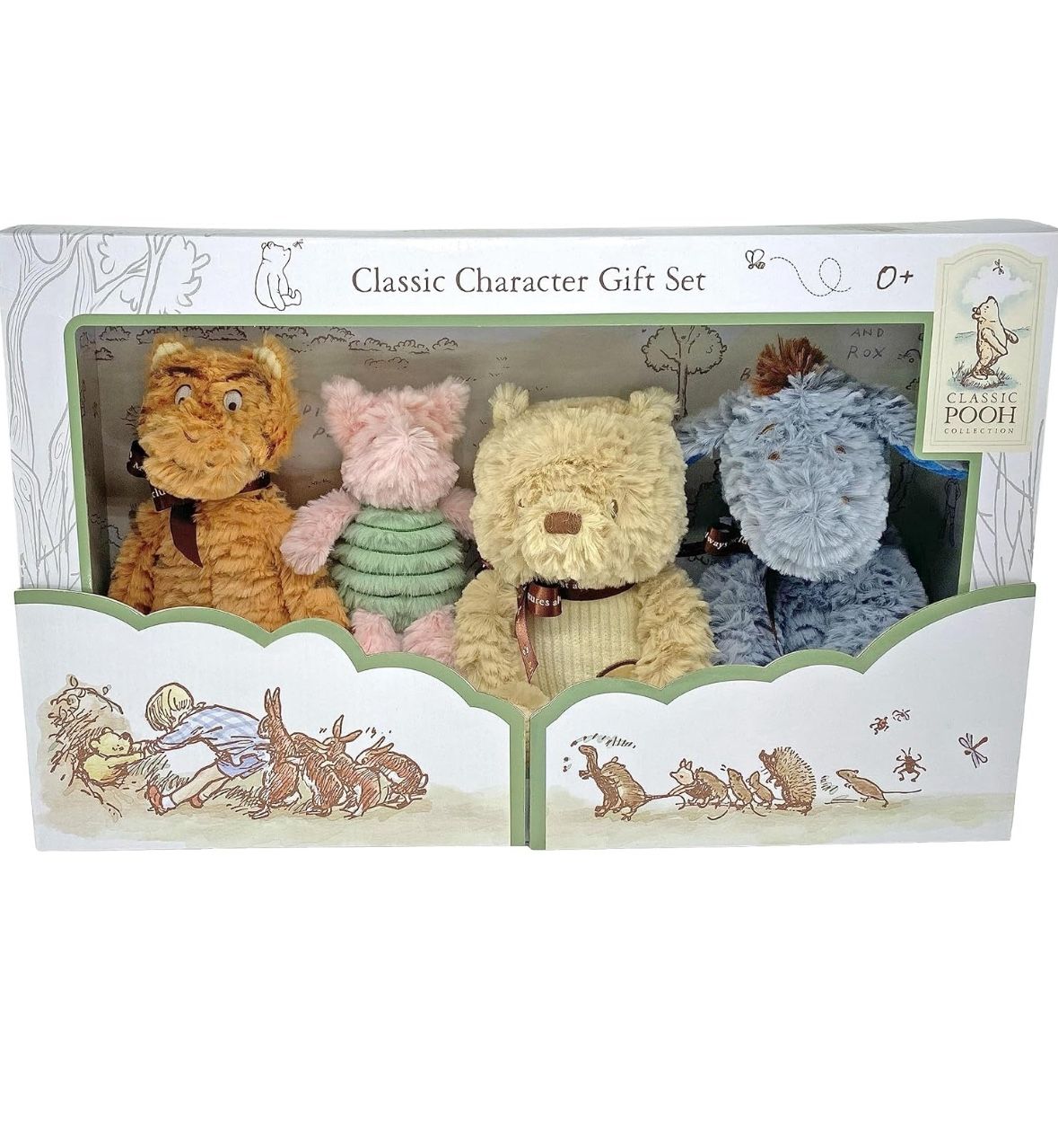 Disney Baby Winnie The Pooh and Friends 4 Piece Plush Collector Set Stuffed Animals Classic