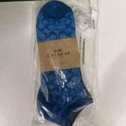 Coach Ankle Socks Blue And Black 2 Sets OS NWT Brand New