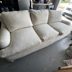 Pottery Barn Style Slipcovered Sofa Down/ Duck Feather Couch 