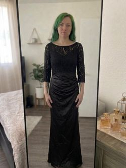 NWT Ever Pretty Gown Size 4 Black Satin Floor Length Dress