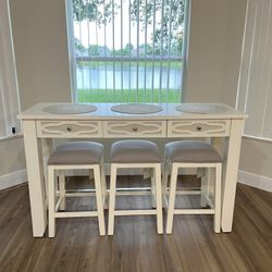 Lillian August 4 Piece Sofa Table Dining Set