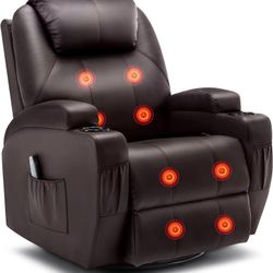 New in box Korser Recliner Chair, Rocking Chair with Massage and Heat, 360° Swivel Recliner 