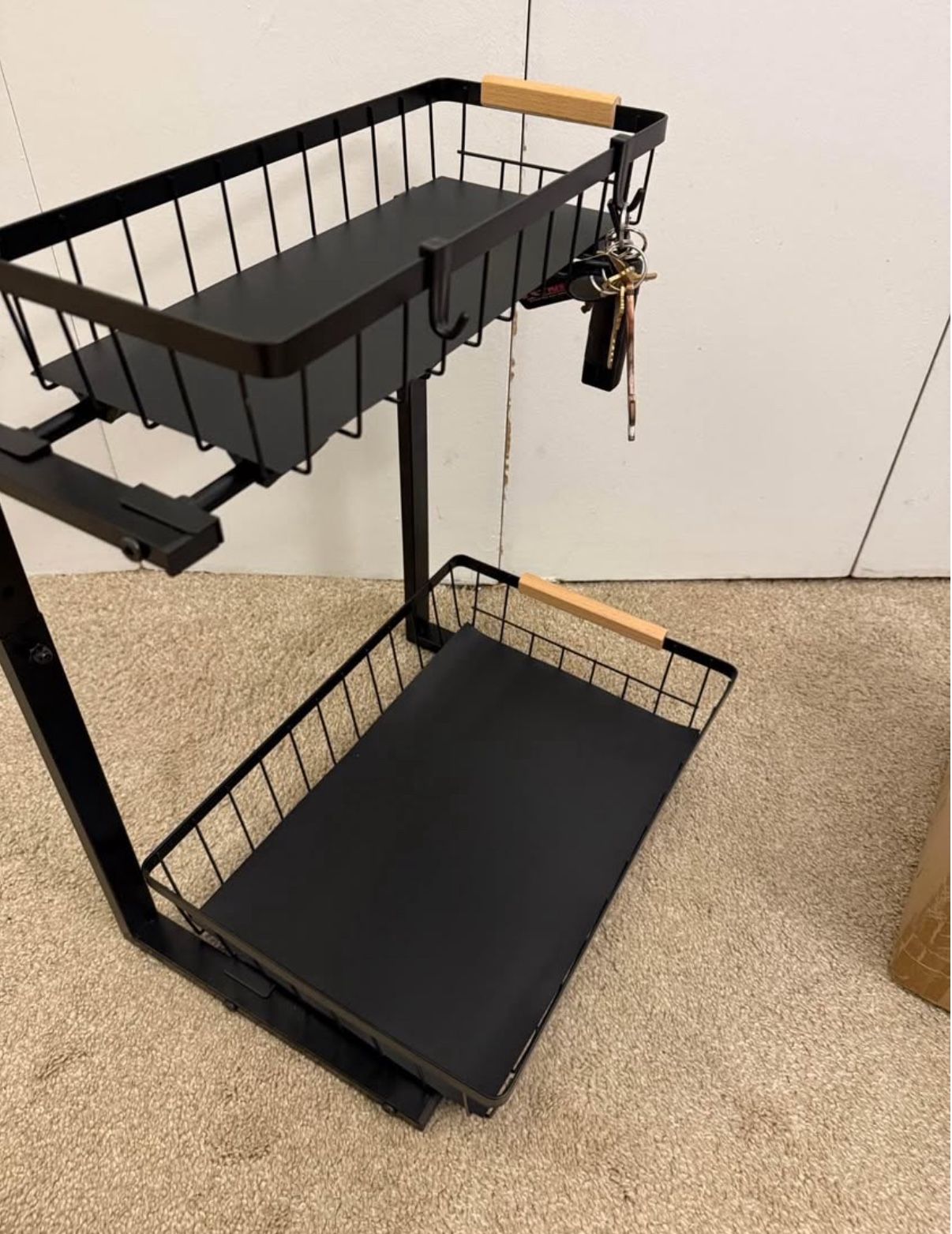  1 Under Sink Organizer 2 Tier Under Sink Organizers and Storage,Slide Out Pull Out Cabinet Organizer Shelf,Metal Sliding Drawer for Kitchen Bathroom 