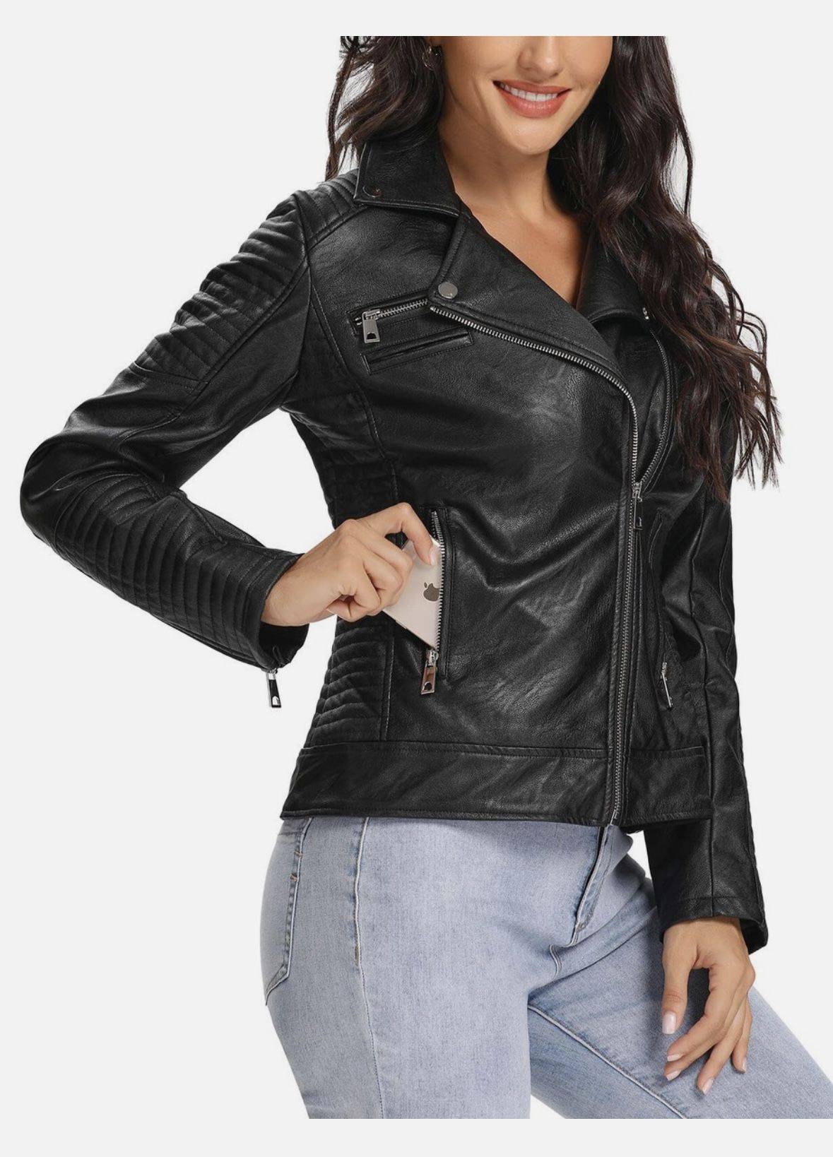 URBEST Women's Faux Leather Jacket