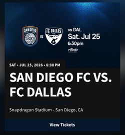 San Diego football club vs Dallas 7/25