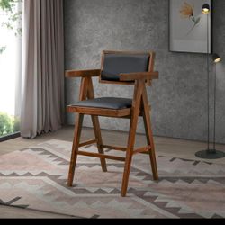 Ashford Black Leather Counter Chair Set of Two