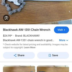 Blackhawk Chain Wrench Aw 1351 USA