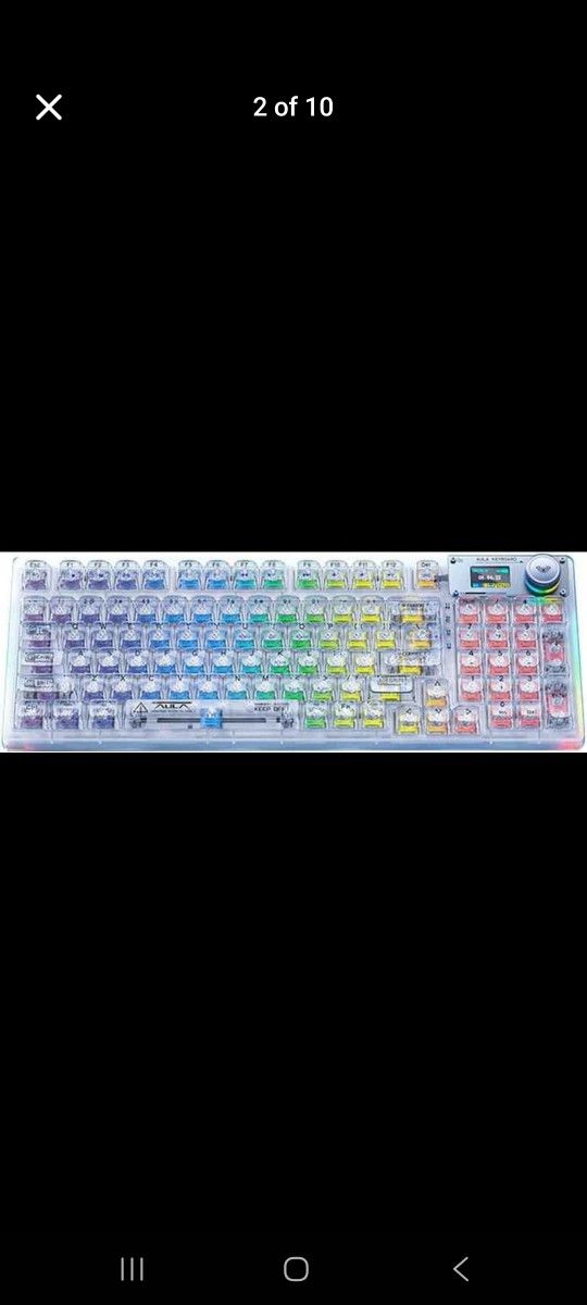 Wireless Wired Mechanical gaming Keyboard Transparent Hot-swappable Switches mac windows android