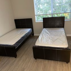 2 Twin Size Bed With That Mattress All New Furniture And Free Delivery 