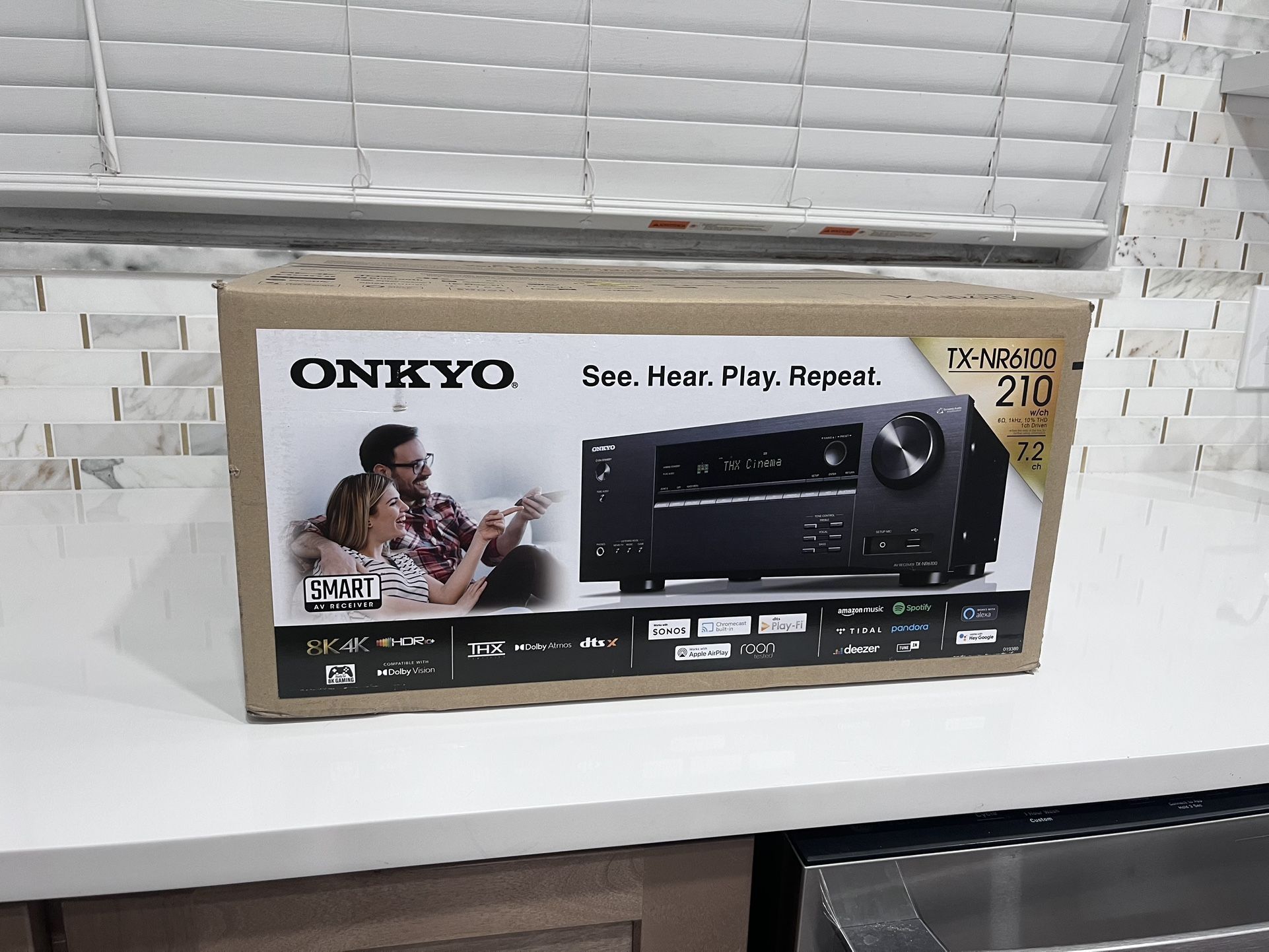 Onkyo TX-NR6100 7.2-Channel Smart 8K A/V Receiver.