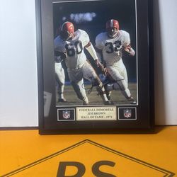Jim Brown Cleveland Browns Signed 8x10 Photo 13x11 Frame Mounted Memories COA