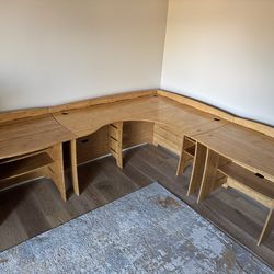 Bamboo Corner Desk & Bookcase