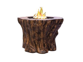 NEW! SUNBEAM Pioneer 50,000 BTU Rustic Design Durable Thermostat Resin Fire Pit with Push-to-Start Ignition