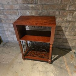 Wine rack holds bottles and glasses wood great mothers day gift