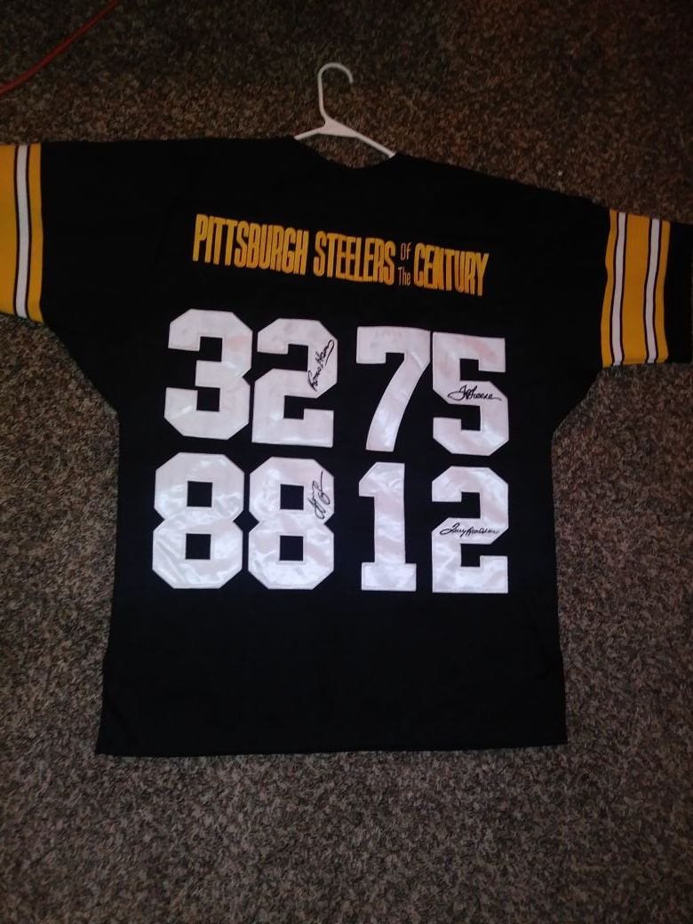 Pittsburgh Steelers players of the century vintage jersey. By jeff hamilton limited edition 2004 size XXXL fits XXL