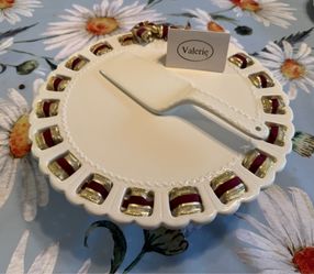 Vintage  Cake Stand w/ Ceramic Spatula