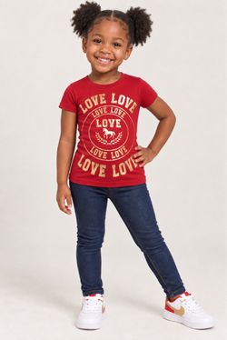 Girls’ Size 4 Red & Gold LOVE Shirt