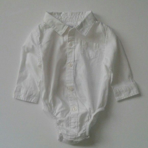 NWT Gymboree White ButtonUp CollarNeck Onsie/3-6M