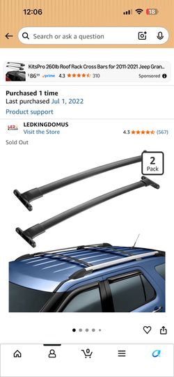 2018 Ford explorer roof rack crossbars