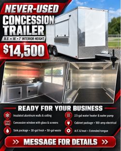 Concession Trailer 8.5 X16 (Never Used)
