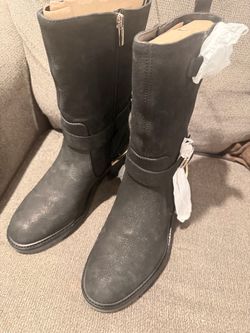 Vince Camuto Black Moto Buckle Boots