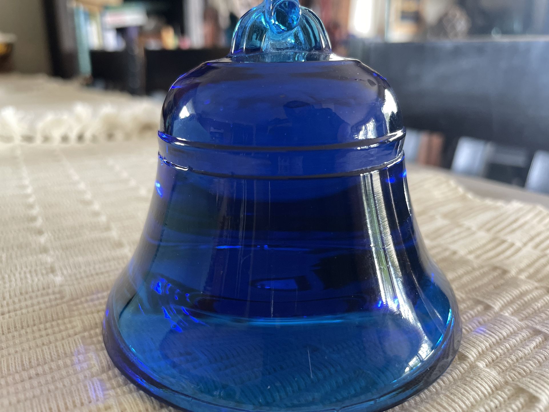Beautiful Blue /turquoise Bell Glass Paperweight