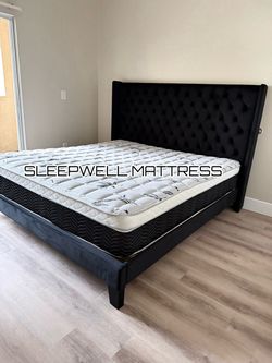King bed frame with mattress