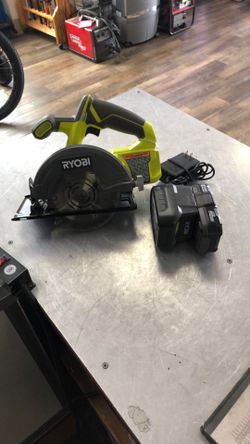 1003 Ryobi PCL500 18v Lithium Ion 5-1/2” Circular Saw W/ 1.3ah Battery & Charger 001823