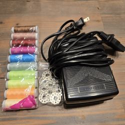 Electronic Sewing Machine Foot Pedal Model HKT7 For Singer -3 Prong -W/ Thread