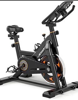 SND Indoor Cycling Bike Stationary - Exercise Bike for Home Cardio Gym, Workout Bike with Comfortable Seat Cushion, Silent Belt Drive, iPad Holder