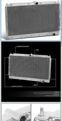 2-Row Full Aluminum Radiator Compatible with 91-99 Mitsubishi 3000GT MT / 91-96 Stealth MT