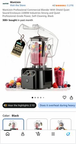 WantJoin Professional Commercial Blender with Sound Enclosure