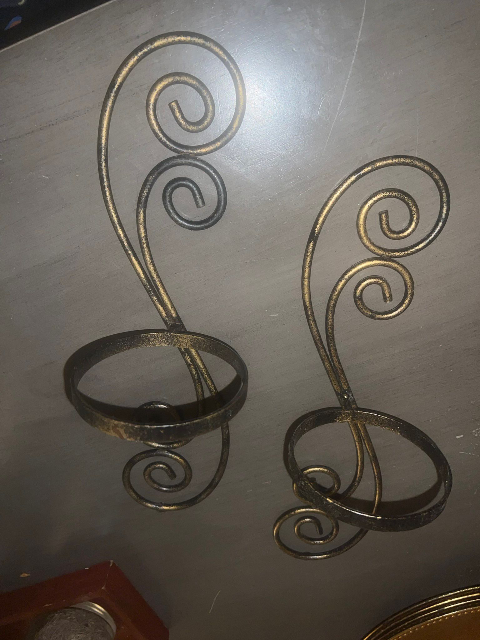 Bronze Sconce Candle Holders
