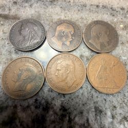 Coins One Penny Of Reino Unido 