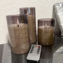 Realistic fake and real candles & holders with several candles