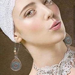 New BoHo simulated turquoise earrings