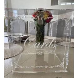 New Acrylic Wedding Card Box Money Post Gift Box Holder, Clear Card Box