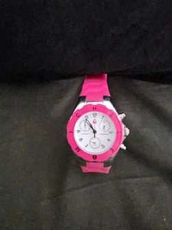 Michele Hot Pink Chronograph Watch