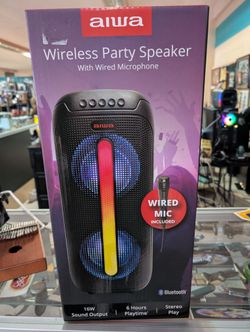 Aiwa Wireless Party Speaker With Wired Microphone Bluetooth