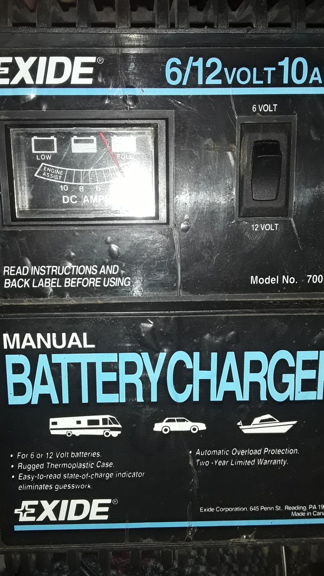 Exide manual battery charger 6/12v for Sale in Edmonds, WA OfferUp