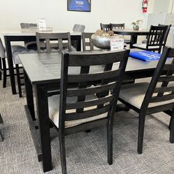 Black 5 Pc Dining Table Set/ $10 Easy Down Payment Options