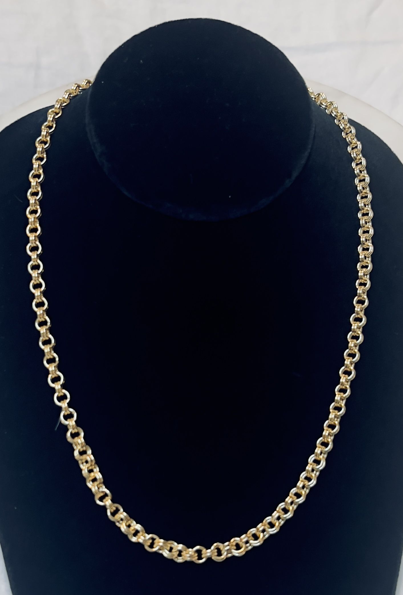 Vintage 12k GF Double Link Extra Long Gold Chain 48”